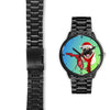 Pug Dog On Christmas Florida Wrist Watch