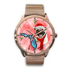 Pug Dog On Christmas Florida Golden Wrist Watch