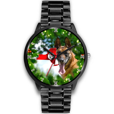 Belgian Malinois Dog New York Christmas Special Wrist Watch