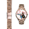 Rottweiler Dog On Christmas Florida Golden Wrist Watch