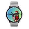 Rottweiler Dog On Christmas Florida Wrist Watch