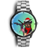 Rottweiler Dog On Christmas Florida Wrist Watch