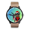 Rottweiler Dog On Christmas Florida Wrist Watch