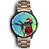 Rottweiler Dog On Christmas Florida Wrist Watch