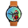 Rottweiler Dog On Christmas Florida Wrist Watch