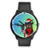 Rottweiler Dog On Christmas Florida Wrist Watch