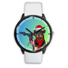 Rottweiler Dog On Christmas Florida Wrist Watch