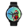 Rottweiler Dog On Christmas Florida Wrist Watch