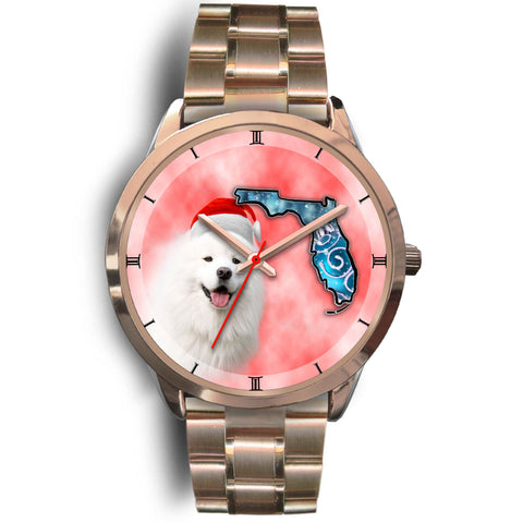 Samoyed Dog On Christmas Florida Wrist Watch