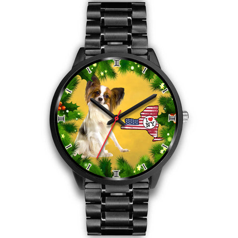 Lovely Papillon Dog New York Christmas Special Wrist Watch