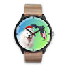 Samoyed Dog On Christmas Florida Black Wrist Watch
