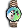 Samoyed Dog On Christmas Florida Black Wrist Watch
