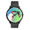 Samoyed Dog On Christmas Florida Black Wrist Watch