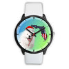 Samoyed Dog On Christmas Florida Black Wrist Watch