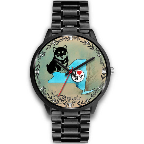 Shiba Inu Dog Art New York Christmas Special Wrist Watch