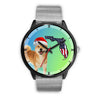 Shiba Inu Dog On Christmas Florida Black Wrist Watch