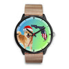 Shiba Inu Dog On Christmas Florida Black Wrist Watch