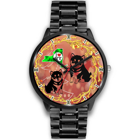 Shiba Inu Dog Art New York Christmas Special Wrist Watch