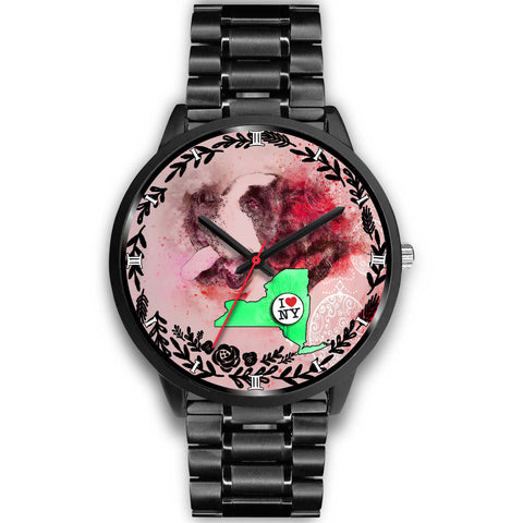 St. Bernard Dog Art New York Christmas Special Wrist Watch