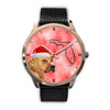 Staffordshire Bull Terrier On Christmas Florida Golden Wrist Watch