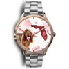 Sussex Spaniel On Christmas Florida Golden Wrist Watch