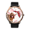 Sussex Spaniel On Christmas Florida Golden Wrist Watch