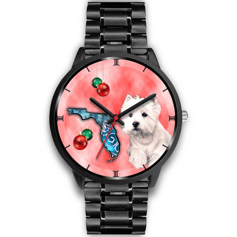 West Highland White Terrier On Christmas Florida Wrist Watch