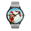 Wirehaired Vizsla On Christmas Florida Wrist Watch