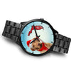 Wirehaired Vizsla On Christmas Florida Wrist Watch