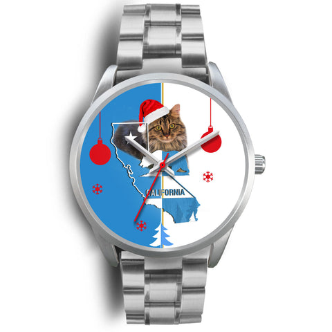 Maine Coon Cat California Christmas Special Wrist Watch