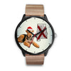 Airedale Terrier On Christmas Alabama Wrist Watch