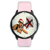 Airedale Terrier On Christmas Alabama Wrist Watch