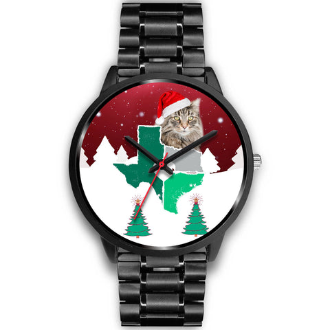 Norwegian Forest Cat Texas Christmas Special Wrist Watch