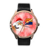 Akita Dog On Christmas Arizona Golden Wrist Watch