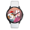 Akita Dog On Christmas Alabama Wrist Watch