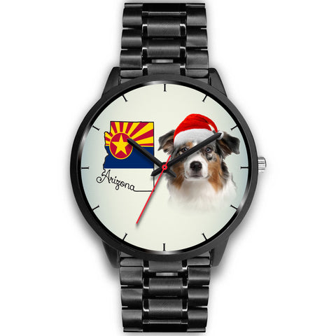 Australian Shepherd On Christmas Arizona Wrist Watch