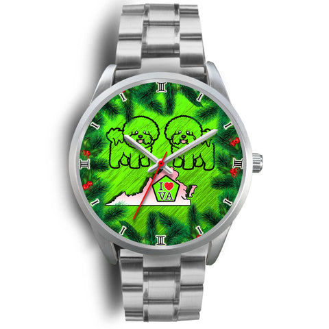 Bichon Fries Dog Art Virginia Christmas Special Wrist Watch