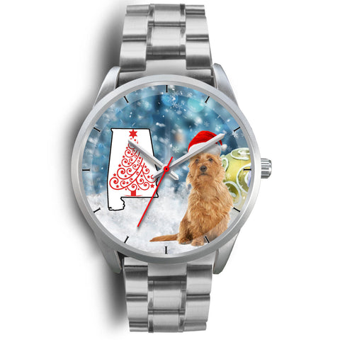 Australian Terrier On Christmas Alabama Wrist Watch