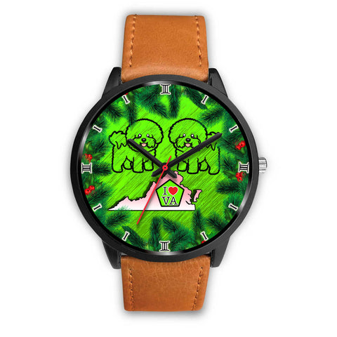 Lovely Bichon Fries Dog Art Virginia Christmas Special Wrist Watch