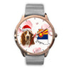 Basset Hound On Christmas Arizona Golden Wrist Watch