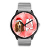 Basset Hound On Christmas Alabama Wrist Watch