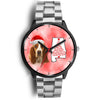 Basset Hound On Christmas Alabama Wrist Watch