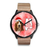 Basset Hound On Christmas Alabama Wrist Watch