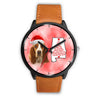 Basset Hound On Christmas Alabama Wrist Watch