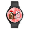 Basset Hound On Christmas Alabama Wrist Watch