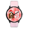 Basset Hound On Christmas Alabama Wrist Watch