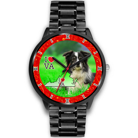 Border Collie Dog Virginia Christmas Special Wrist Watch