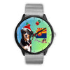 Bernese Mountain Dog On Christmas Arizona Wrist Watch