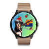 Bernese Mountain Dog On Christmas Arizona Wrist Watch