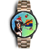 Bernese Mountain Dog On Christmas Arizona Wrist Watch